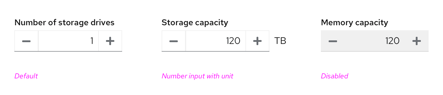 Number input states